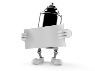 Boş kağıt tutan sprey karakteri