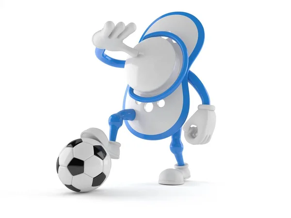 Baby dummy character with soccer ball — Stock Photo, Image