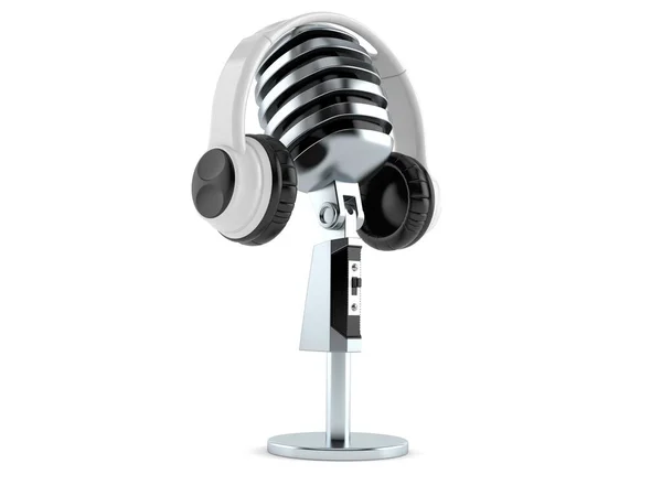 Microfone com auscultadores — Fotografia de Stock