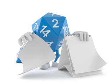 Boş takvimi olan Rpg zar karakteri