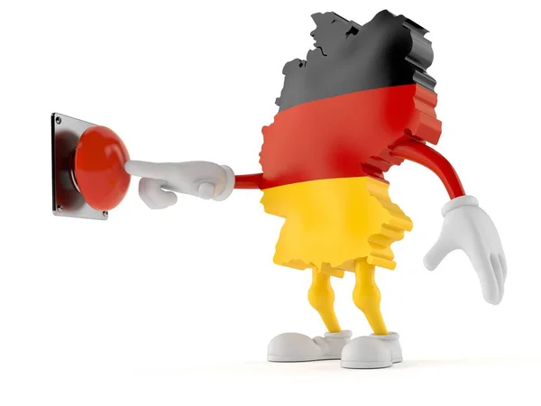 버튼을 누르는 독일 캐릭터 — 스톡 사진