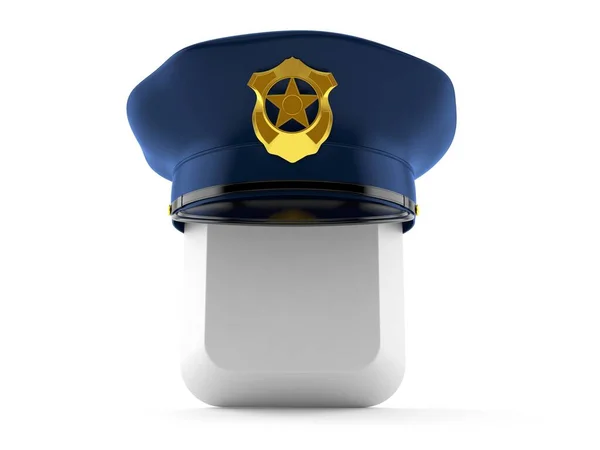 Llave del ordenador con sombrero de policía —  Fotos de Stock