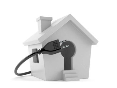 Elektrik prizi olan küçük bir ev