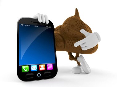 Akıllı telefonlu kaka karakteri