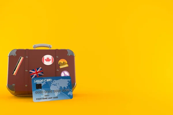 Utazási táska hitelkártyával — Stock Fotó