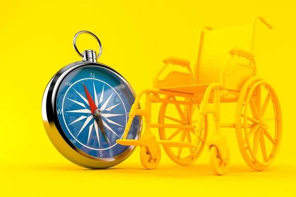 Wheelchair background with compass — ストック写真