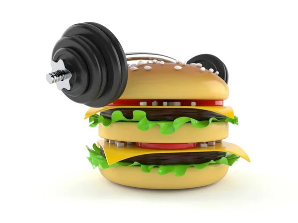 Sajtburger súlyzóval — Stock Fotó