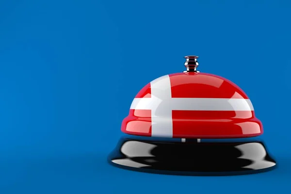 Hotelglocke mit dänischer Flagge — Stockfoto