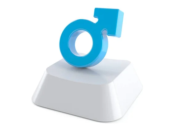 Male gender on computer key — Stock Photo, Image