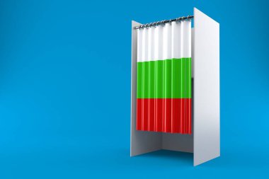 Bulgar bayrağıyla oylama kabinesi