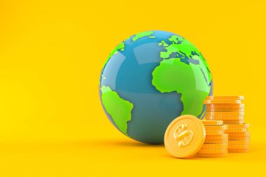 Bozuk paralarla dolu dünya küresi