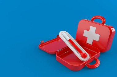 Termometre ilk yardım çantasının içinde.