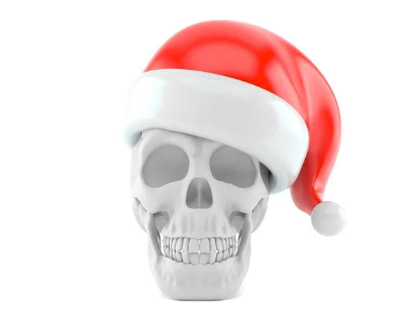Totenkopf mit Weihnachtsmütze — Stockfoto