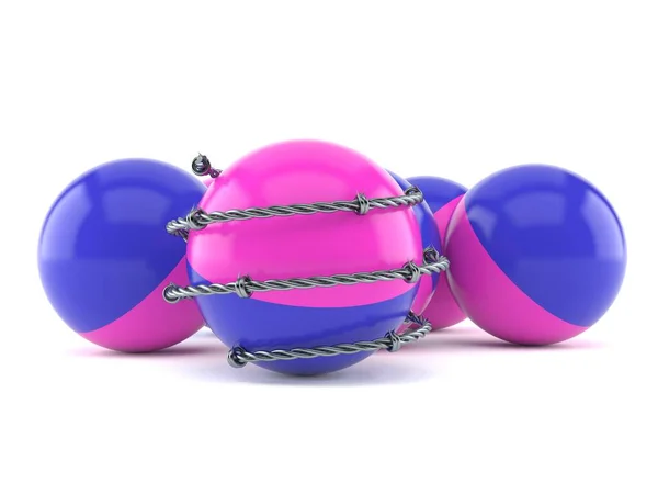 Paintball ballen met prikkeldraad — Stockfoto