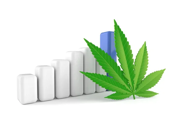 Cannabisblad med diagram — Stockfoto