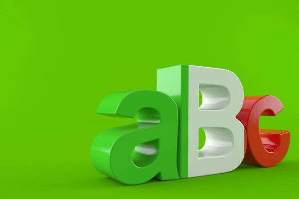 Abc letters in Italiaanse vlag — Stockfoto