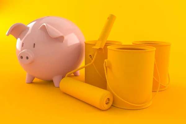 Renovation background with piggy bank