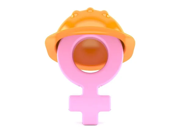 Symbole de genre féminin avec casque — Photo