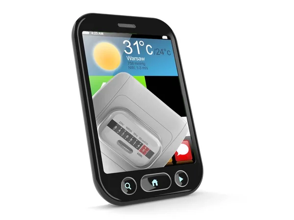 Electricity measure inside smartphone — Stock Photo, Image