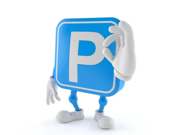 Estacionamiento símbolo de carácter con gesto ok —  Fotos de Stock