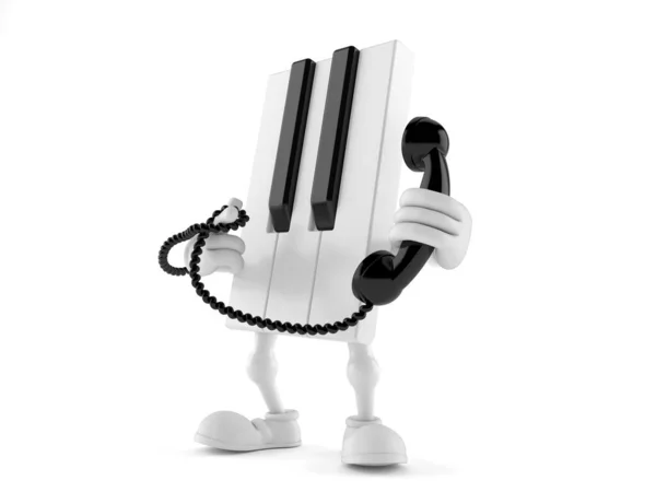 Piano character holding a telephone handset — Stock Photo, Image