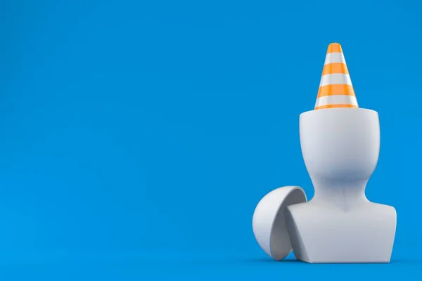 Traffic cone inside head — Stock Photo, Image