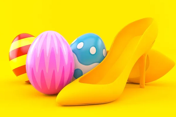 Femminilità di fondo con uova di Pasqua — Foto Stock