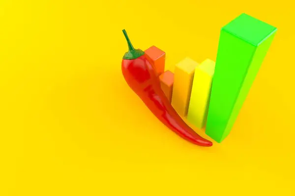Hot paprika s grafem — Stock fotografie