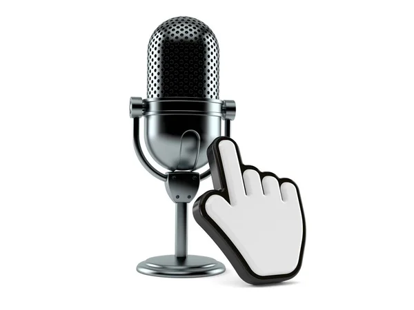 Radio microphone with web cursor — Stock Photo, Image