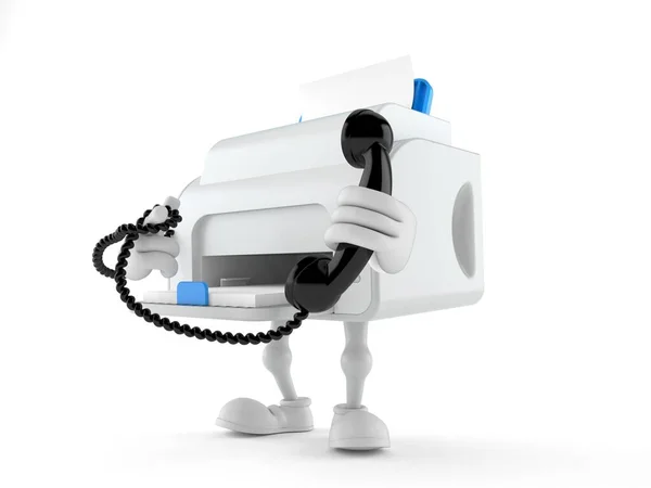 Druckerfigur mit einem Telefonhörer — Stockfoto