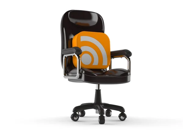 Ikona Rss na krześle biznesu — Zdjęcie stockowe