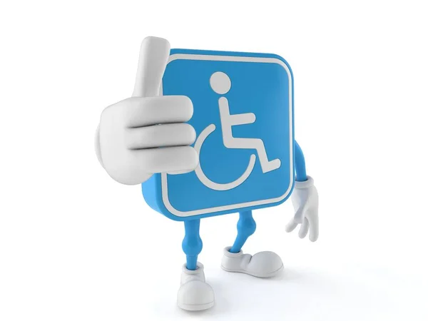 Handicapped character with thumbs up — Stock Photo, Image
