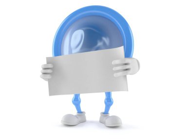 Boş kağıt tutan prezervatif karakteri