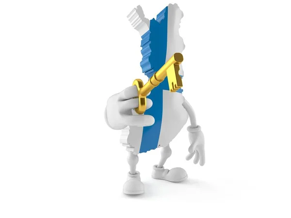 Finlandia postać trzymająca klucz do drzwi — Zdjęcie stockowe