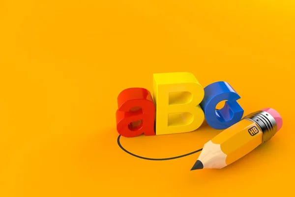 ABC text with pencil