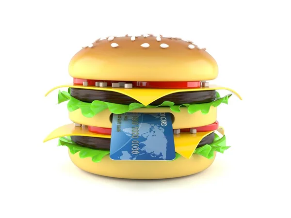Cheeseburger avec carte de crédit — Photo