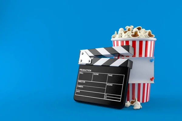 Popcorn und Klappplatte mit Note — Stockfoto