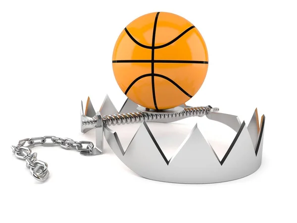 Баскетбольний м'яч на ведмежій пастці — стокове фото