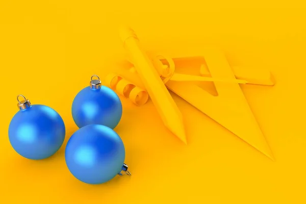 Bildungshintergrund mit Weihnachtsschmuck — Stockfoto