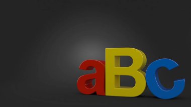 Gri arkaplan üzerindeki Abc metni