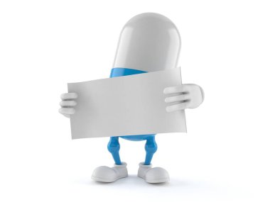 Hap karakteri boş kağıt tutuyor