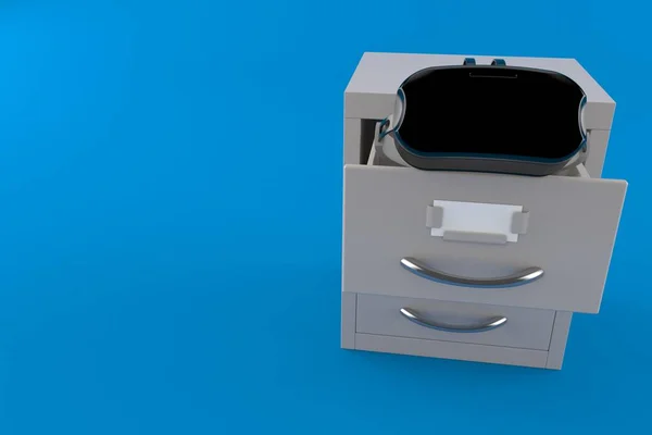 아카이브 내부 의 VR 헤드셋 — 스톡 사진