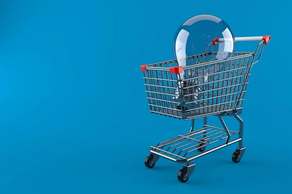 Shopping cart with Light bulb — Stock Photo, Image