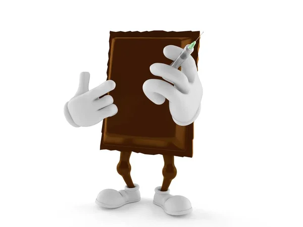 Csokoládé karakter tartó fecskendő — Stock Fotó