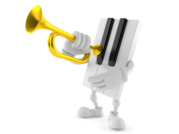 Personaje de piano tocando la trompeta —  Fotos de Stock