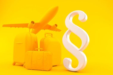 Paragraf sembolü ile seyahat arkaplanı