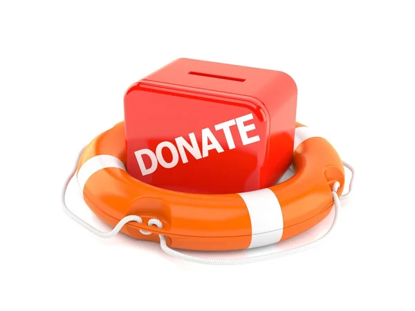 Donate box inside life buoy