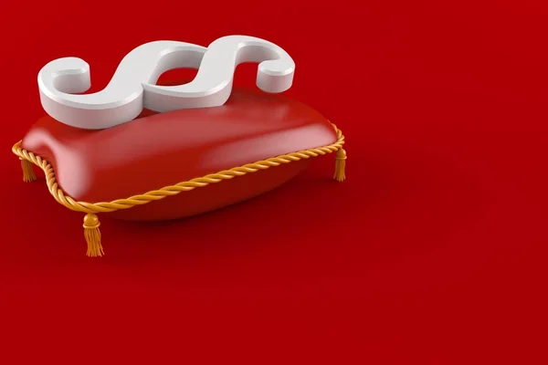 Parágrafo símbolo no travesseiro vermelho — Fotografia de Stock