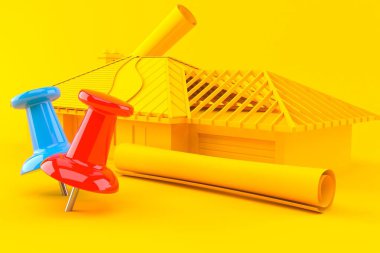 Küçük harf raptiyeli ev geliştirme arka planı