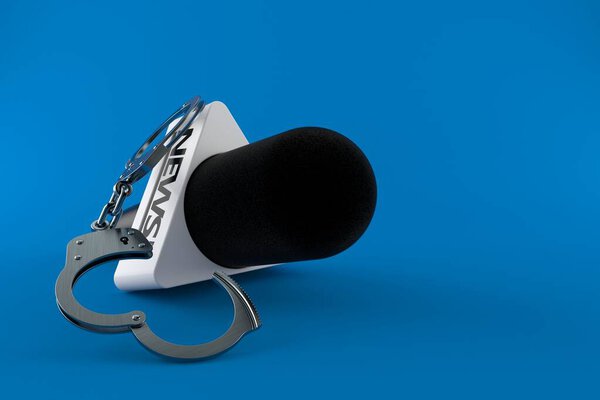 Interview microphone with handcuffs